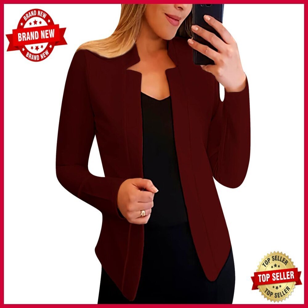 Long Sleeve Open Front Blazer Lightweight Business Casual Jacket
